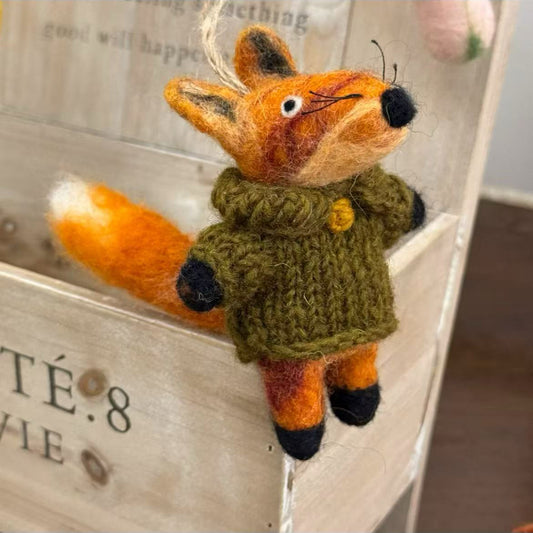 Felted Fox Hanging Decoration Bag Charm