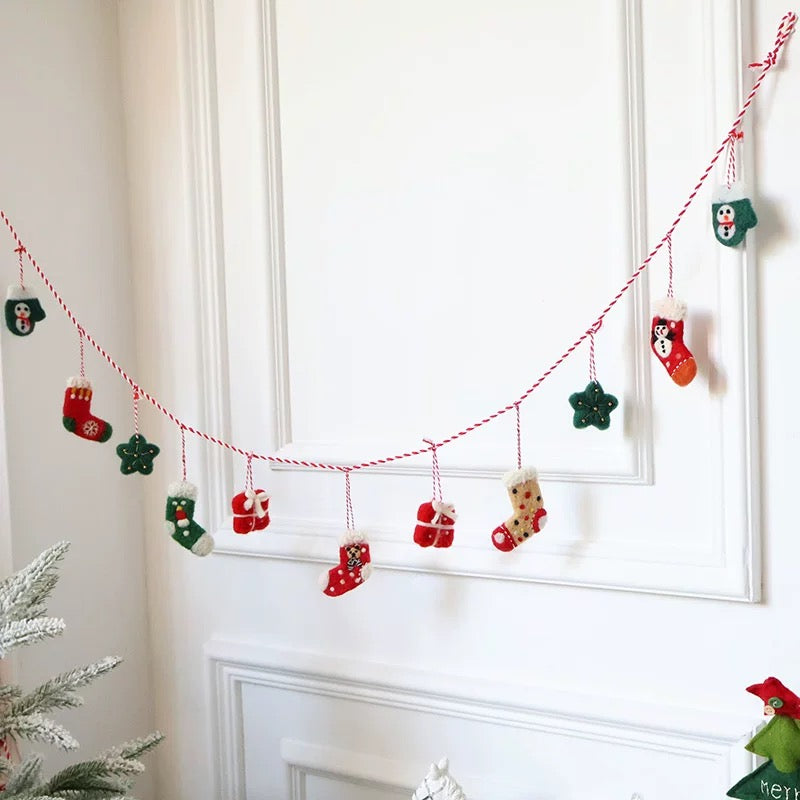 Felted Wool Christmas Garland by Maria Callary Toys