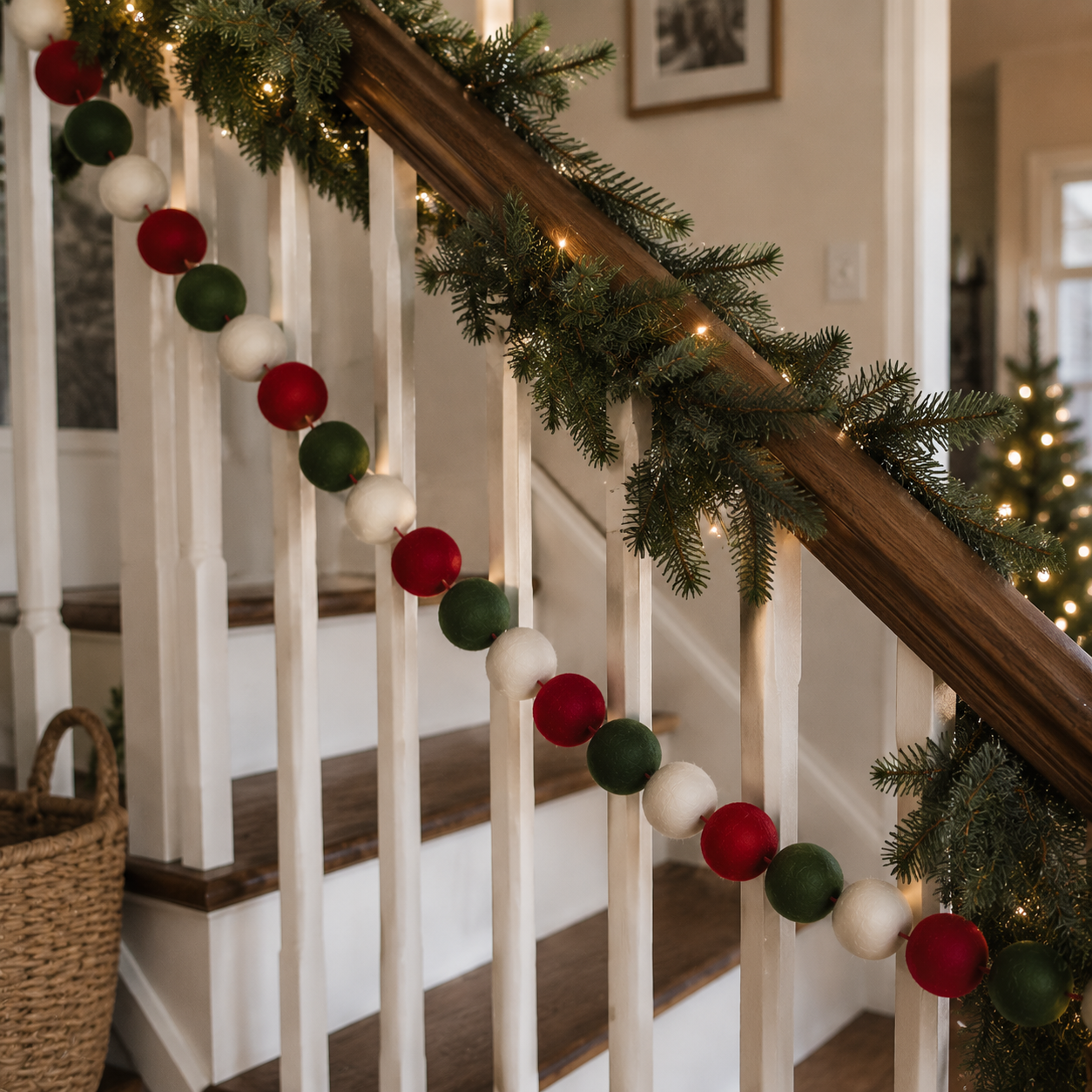 Christmas Felt Ball Garland