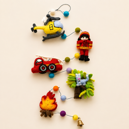 Fire Rescue Felt Garland