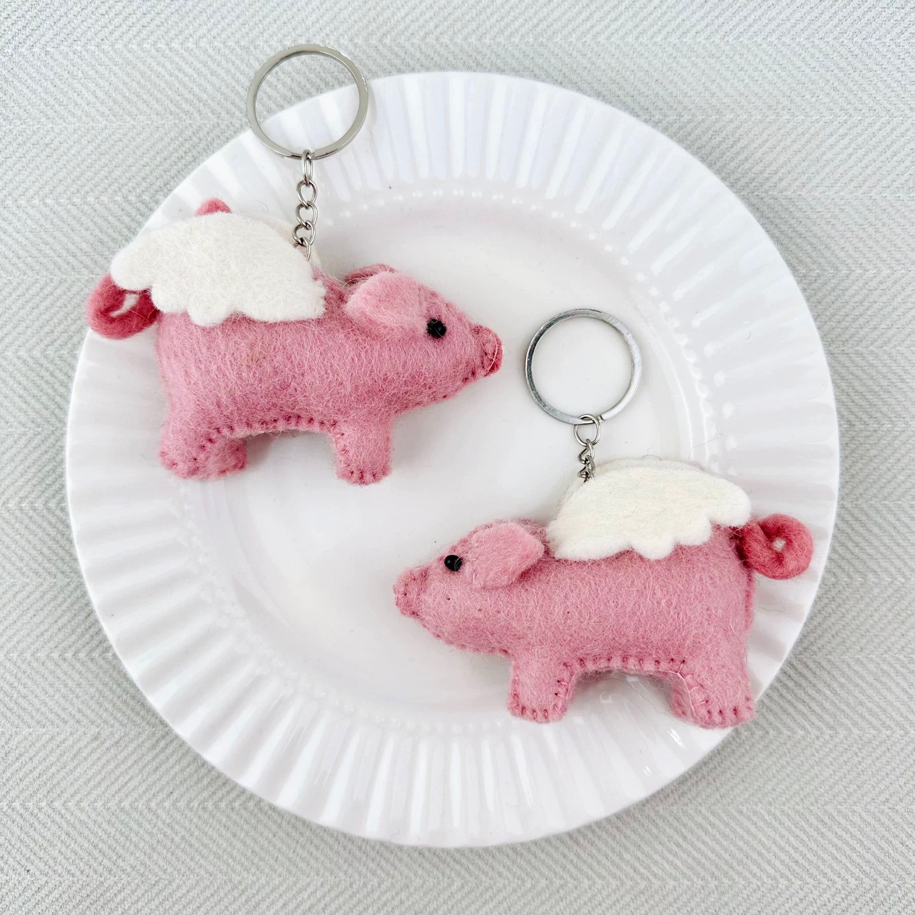 Flying Pig Cute Bag Charm Keychain By Maria Callary Toys