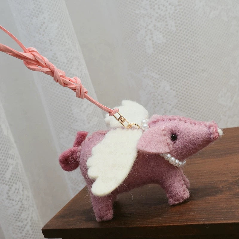 Flying Pig Felted Wool Christmas Ornaments By Maria Callary Toys