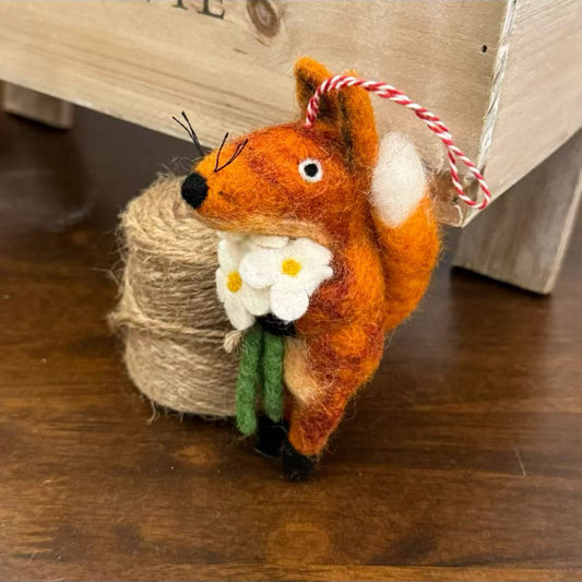 Fox Christmas Ornament Hanging Decoration By Maria Callary Toys
