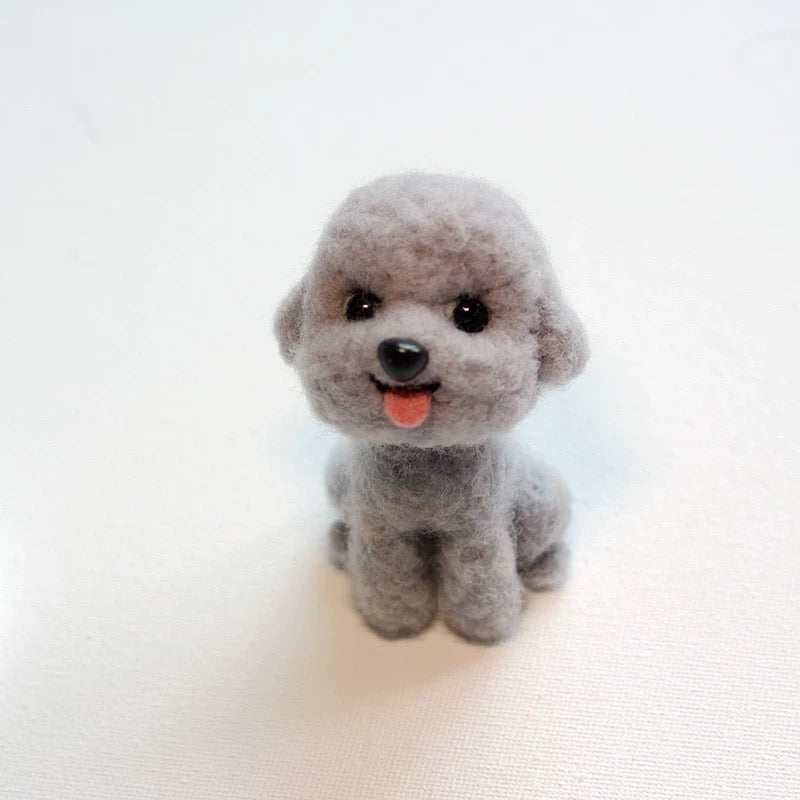 Grey Teddy Dog Needle Felting Kit by Maria Callary Toys