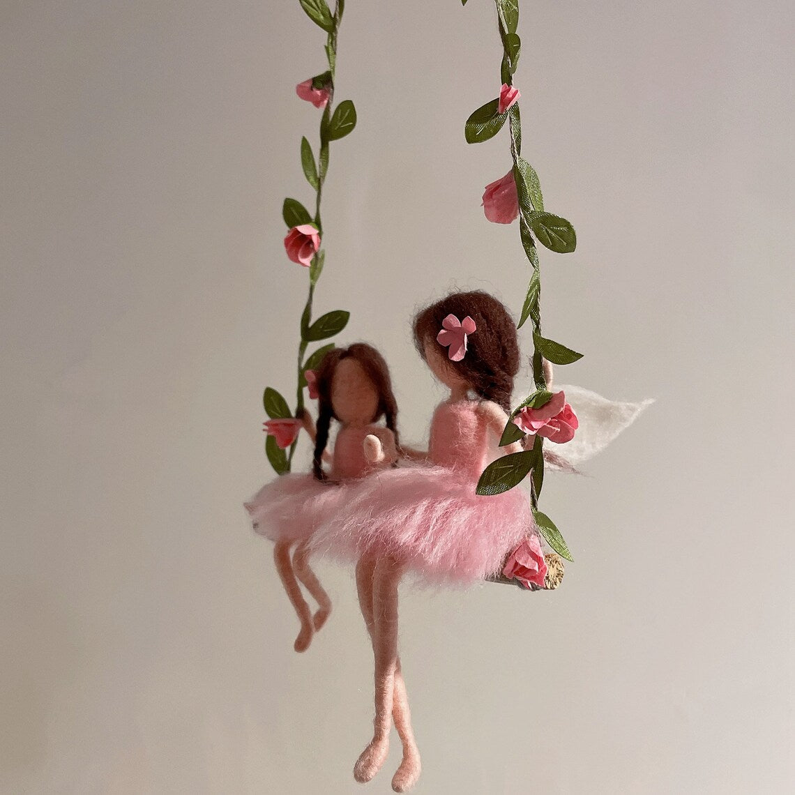 Handcrafted Mother and Daughter Felted Wool Dolls by Maria Callary Toys