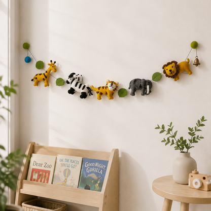 Safari Animals Felt Garland