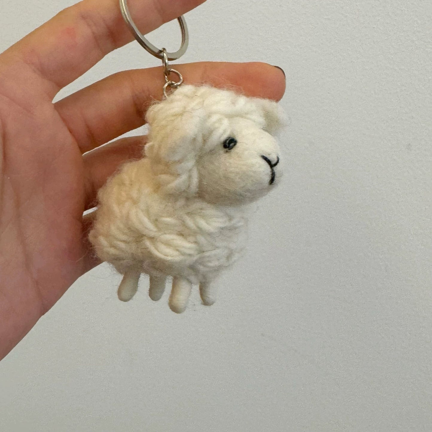 Handmade Sheep Wool Keychain Charm