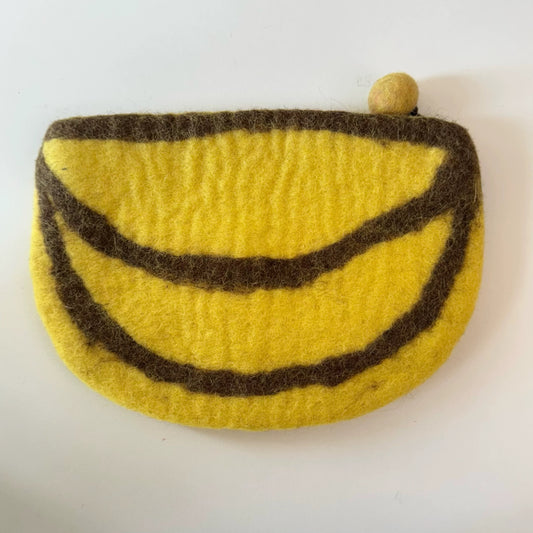 Handmade Banana Felt Coin Purse Wallet By Maria Callary Toys