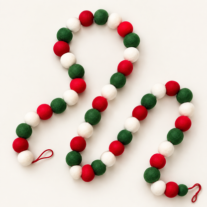 Christmas Felt Ball Garland