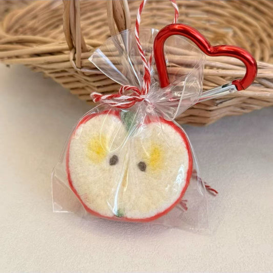 Handmade Felt Apple Hanging Decoration by Maria Callary Toys