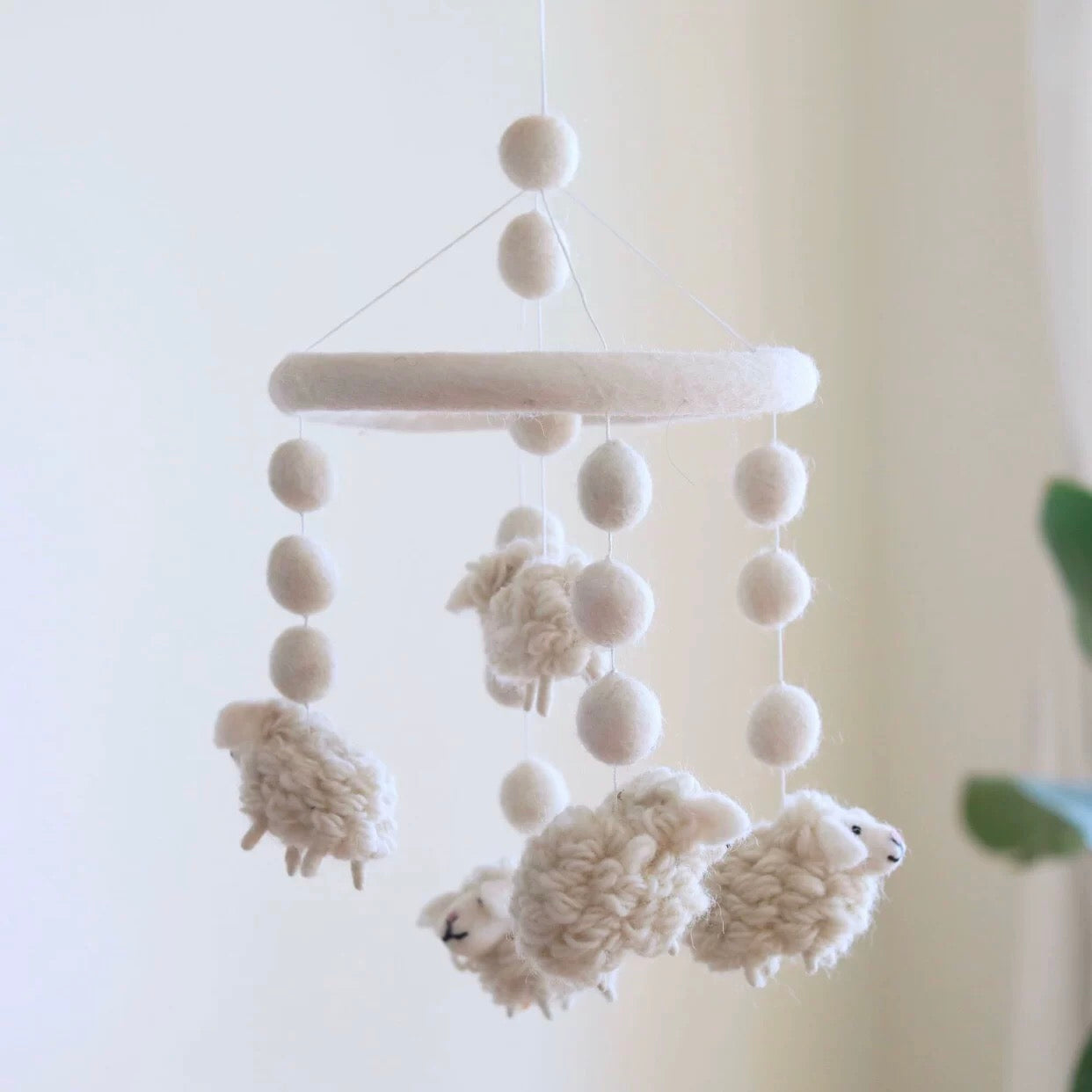 Handmade Felt Sheep Baby Mobile – Soft & Adorable Nursery Decor by Maria Callary Toys