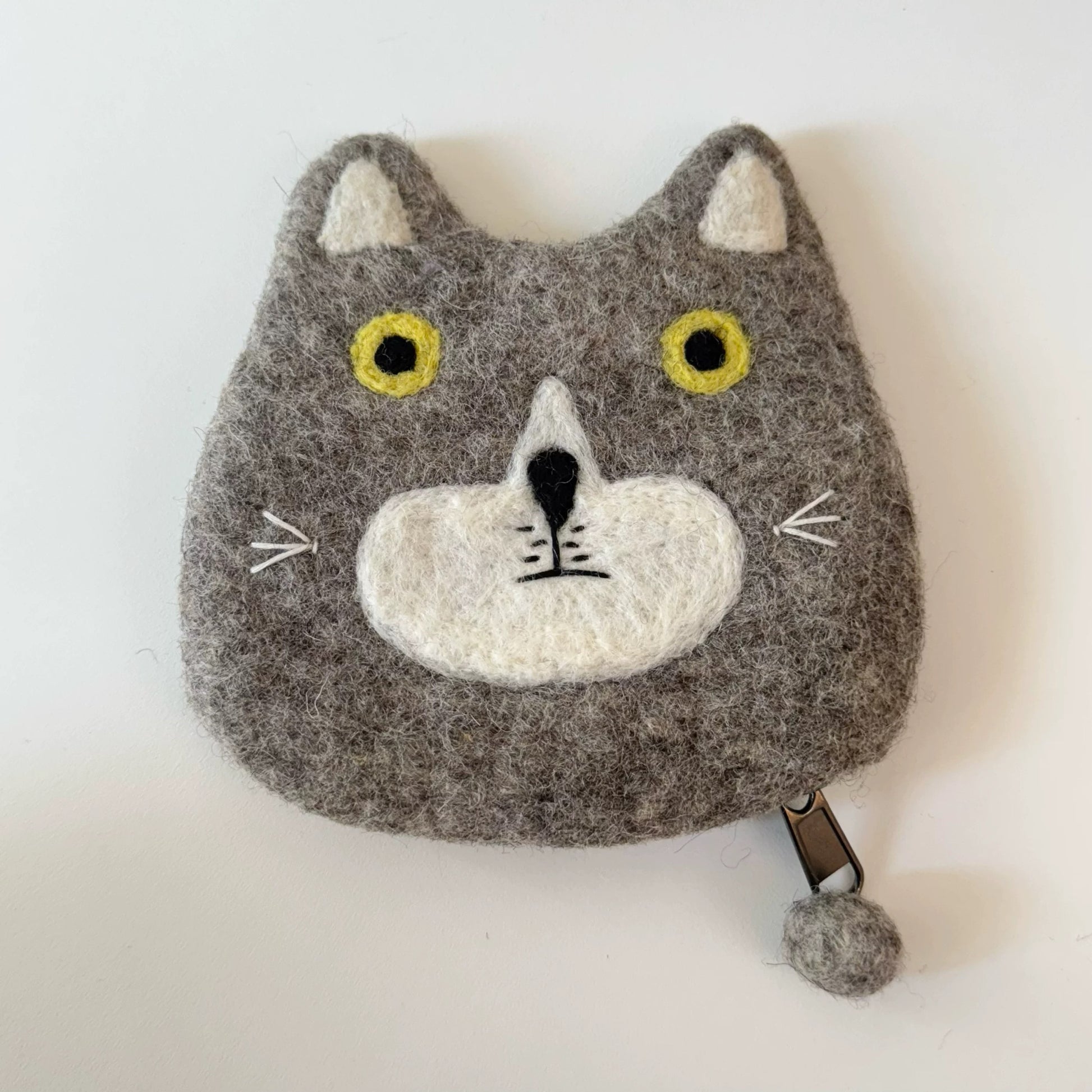 Handmade Felted Cat Coin Purse By Maria Callary Toys