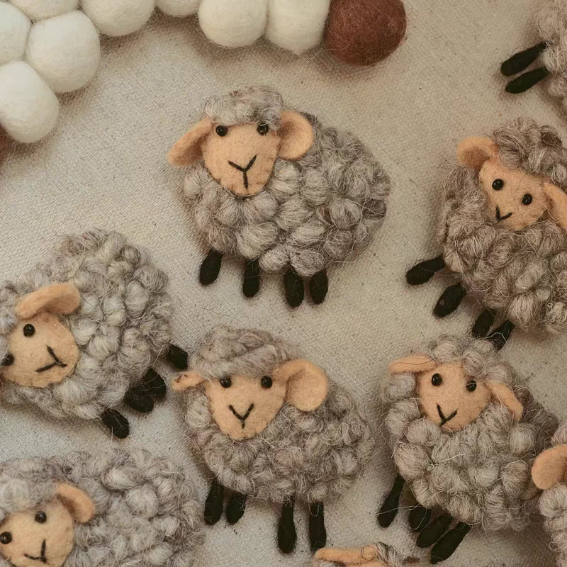 Felt Sheep Brooch Pin