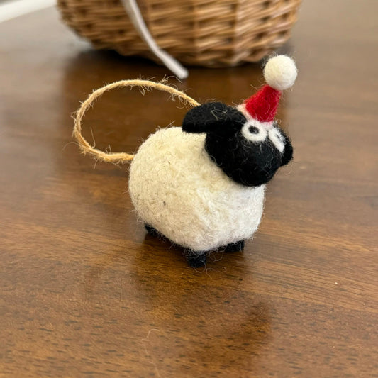 Handmade Wool Sheep Christmas Tree Hanging Decoration By Maria Callary Toys