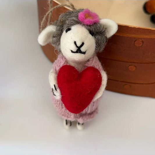 Hanging Sheep Christmas Ornament Decoration By Maria Callry Toys