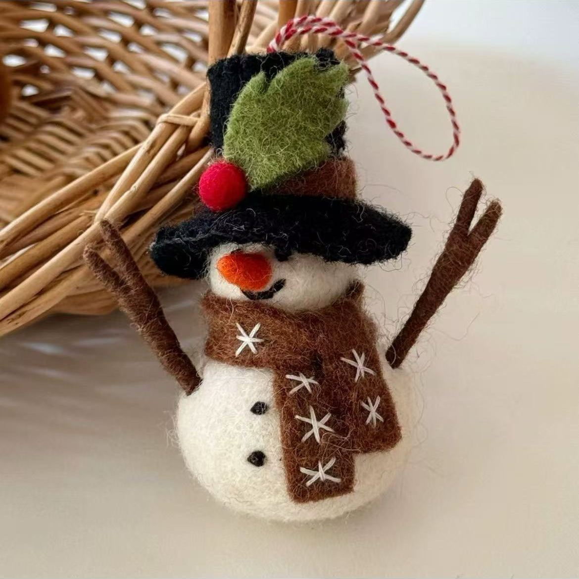 Hanging Snowman Decoration By Maria Callary Toys