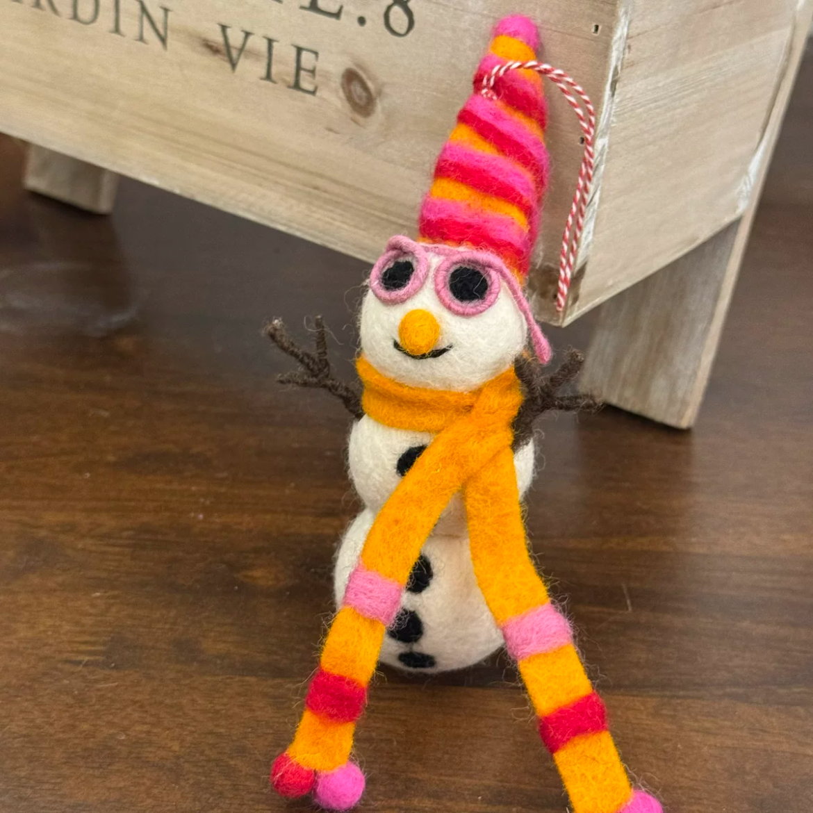 Hanging Snowman Felt Decoration By Maria Callary Toys