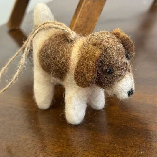 Hanging Felt Dog Christmas Decorations By Maria Callary Toys
