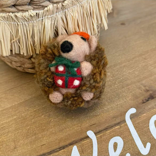Hedgehog Hanging Decoration Christmas Holiday Gift By Maria Callary Toys