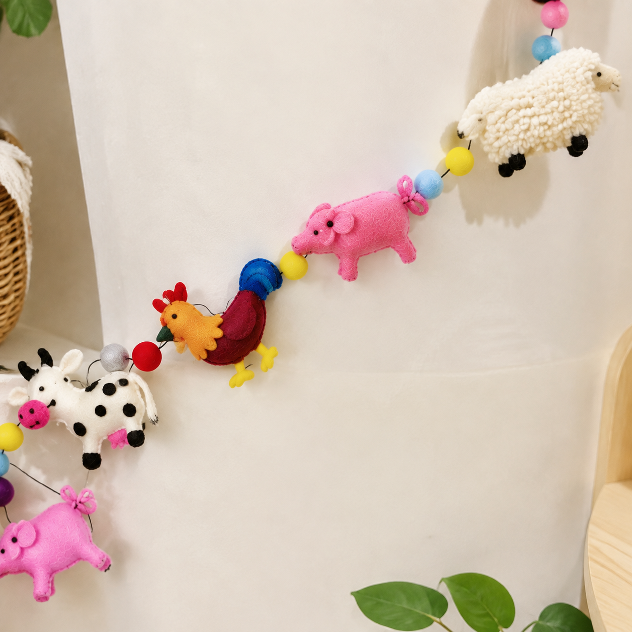 Farm Animals Felt Garland