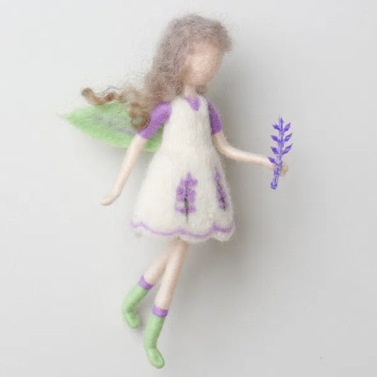 Violet - Woolen Fairy | Handcrafted Sprite | Waldorf-Inspired | Lavender Dress & Holding Lavender | Serene Spirit