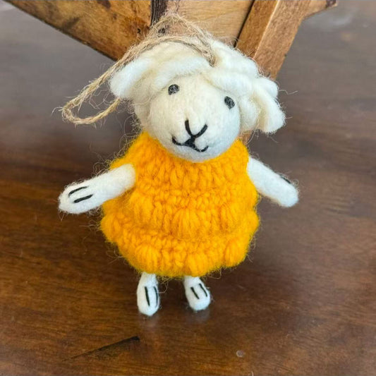 Charming Rainbow Sweater Sheep Hanging Ornament