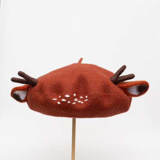 Animal Ear Wool Felt Beret, Beret Animal