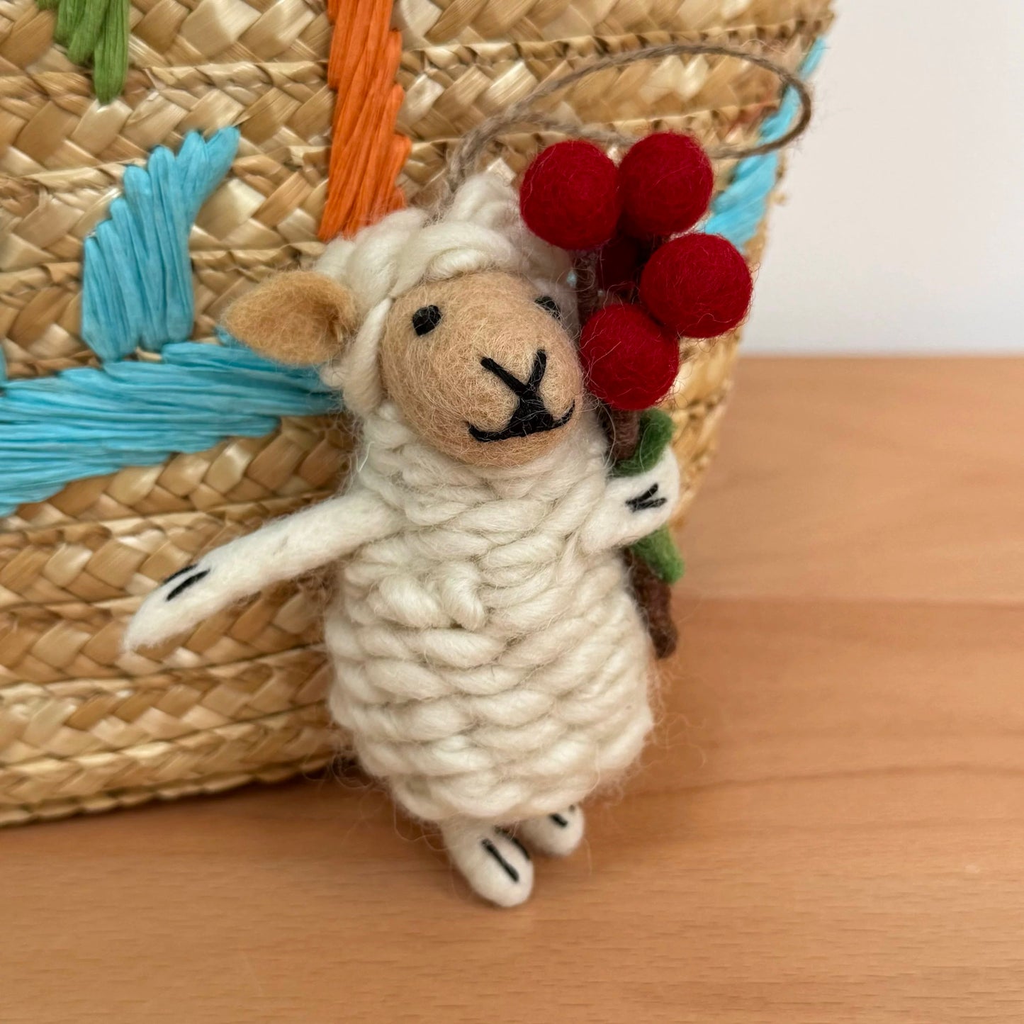 Handmade Felt Sheep Hanging Ornament