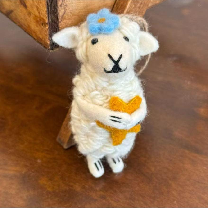 Handcrafted Starfish Sheep Figurine Ornament