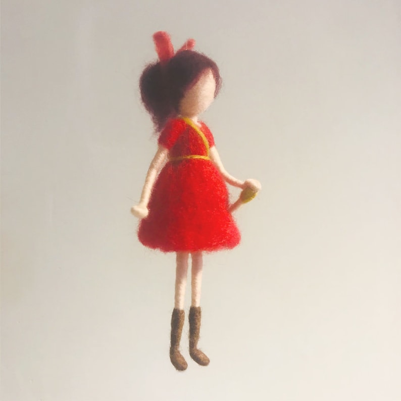 Waldorf-inspired felt angel doll by Maria Callary Toys, handmade with natural wool.