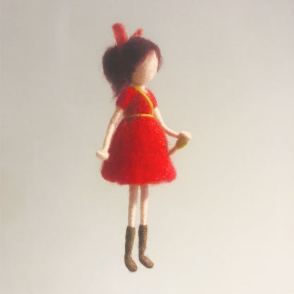 Waldorf-inspired felt angel doll by Maria Callary Toys, handmade with natural wool.