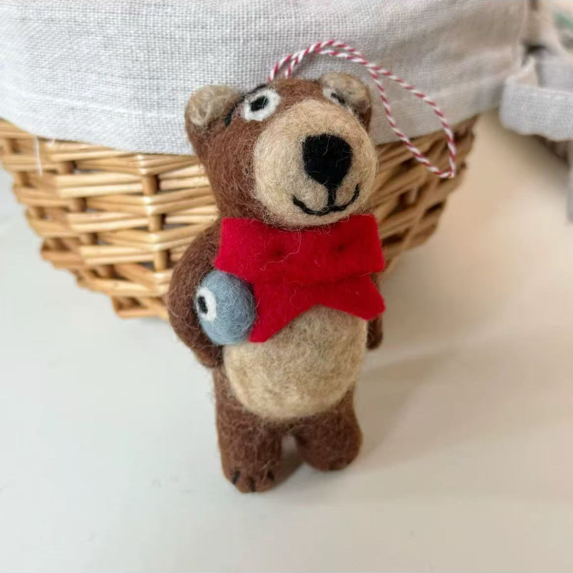 Mini Felt Bear Hanging Decoration Ornament By Maria Callry Toys