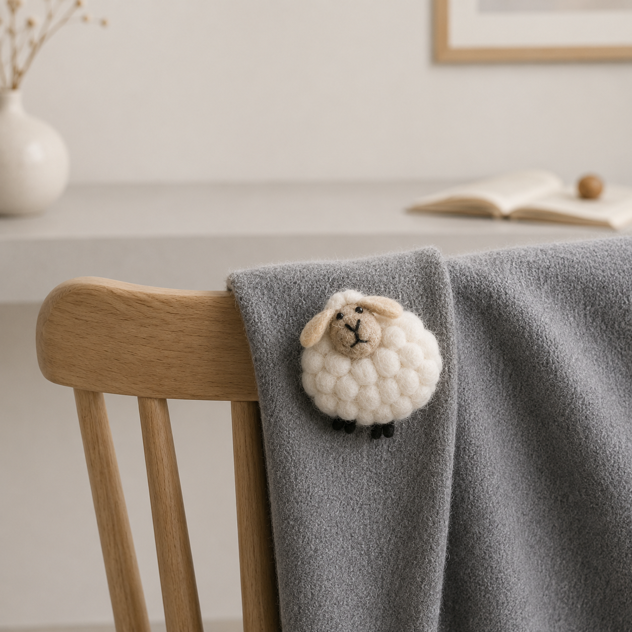 Felt Sheep Pin