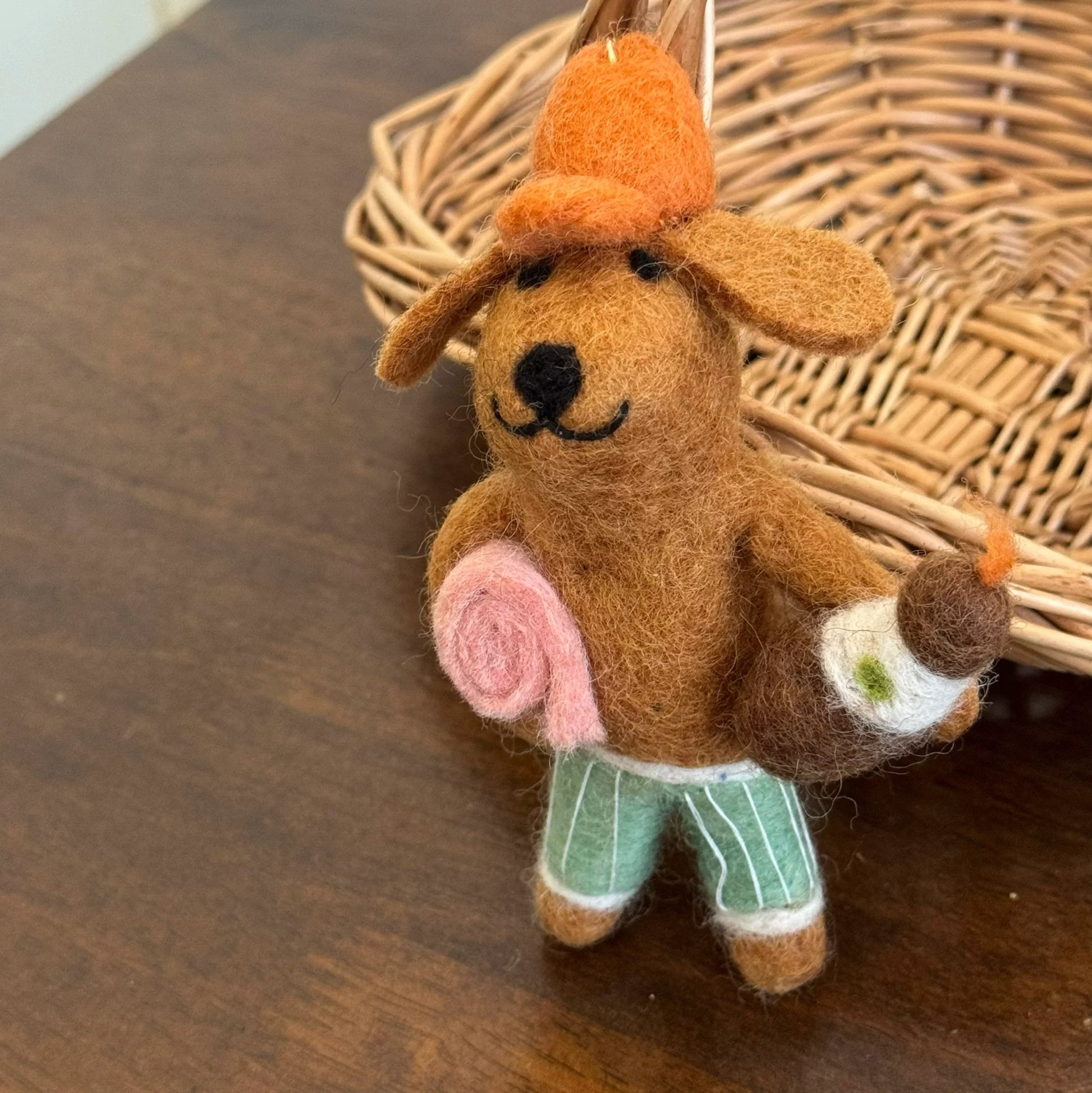 Needle Felt Dog Ornament By Maria Callary Toys