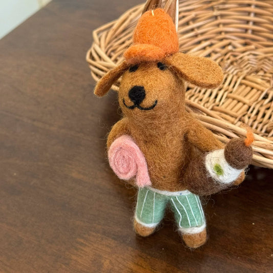 Needle Felt Dog Ornament By Maria Callary Toys