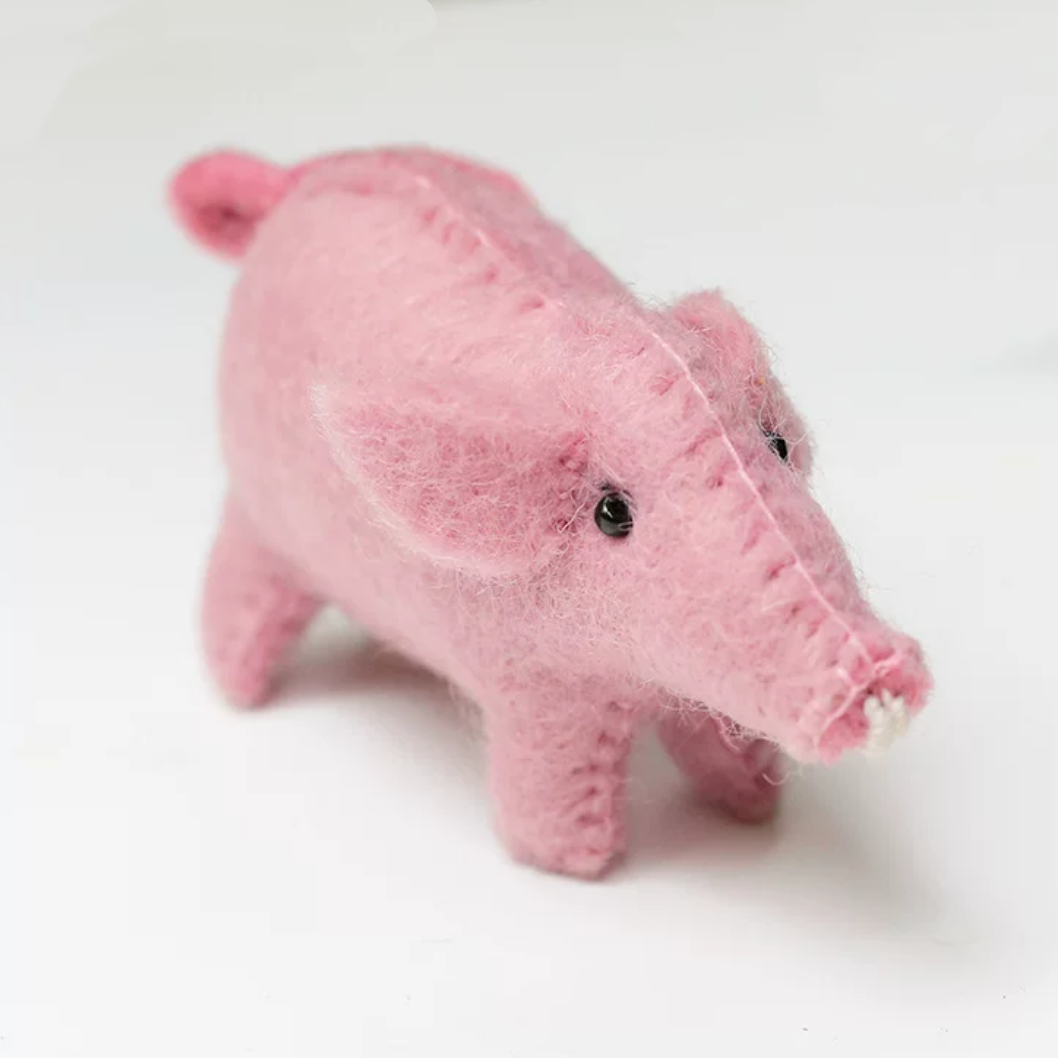 Needle Felted Pig By Maria Callary Toys