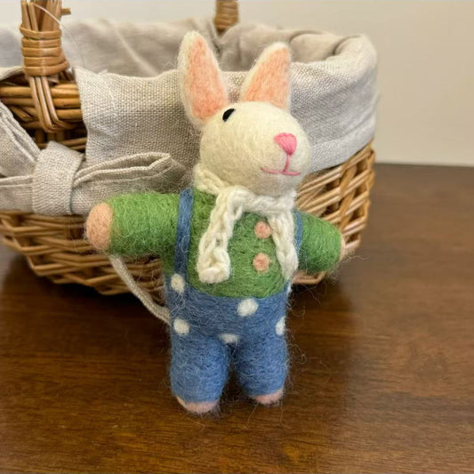 Needle Felted Wool Rabbit Hanging Decoration By Maria Callry Toys