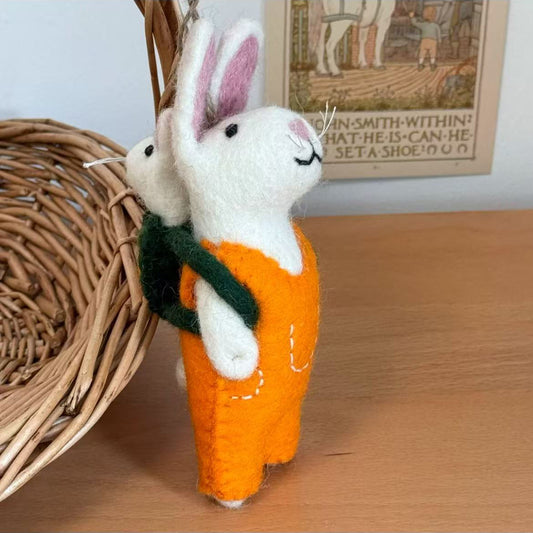 Rabbit Felt Animal Ornament Hanging Decoration By Maria Callary Toys
