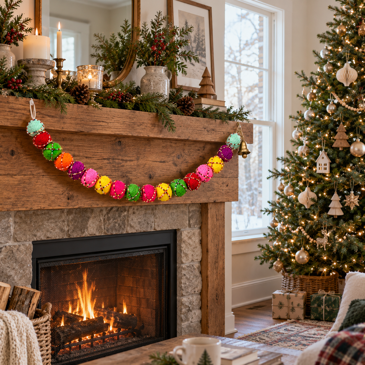 Colorful Felt Ball Garland
