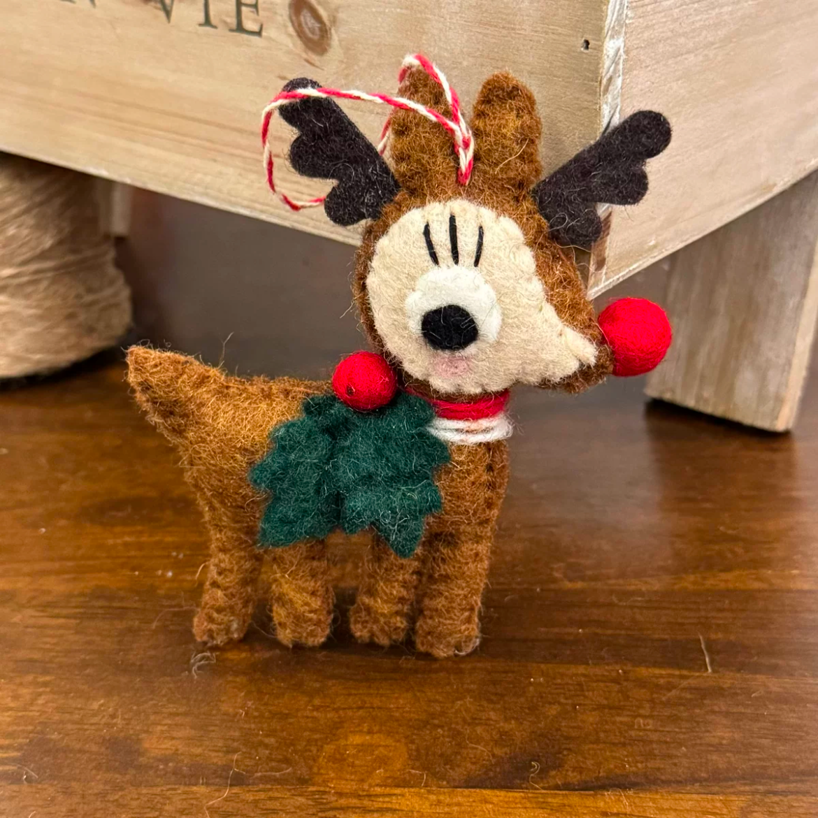 Reindeer Felt Christmas Tree Hanging Decor By Maria Callary Toys