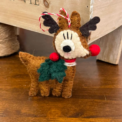 Reindeer Felt Christmas Tree Hanging Decor By Maria Callary Toys