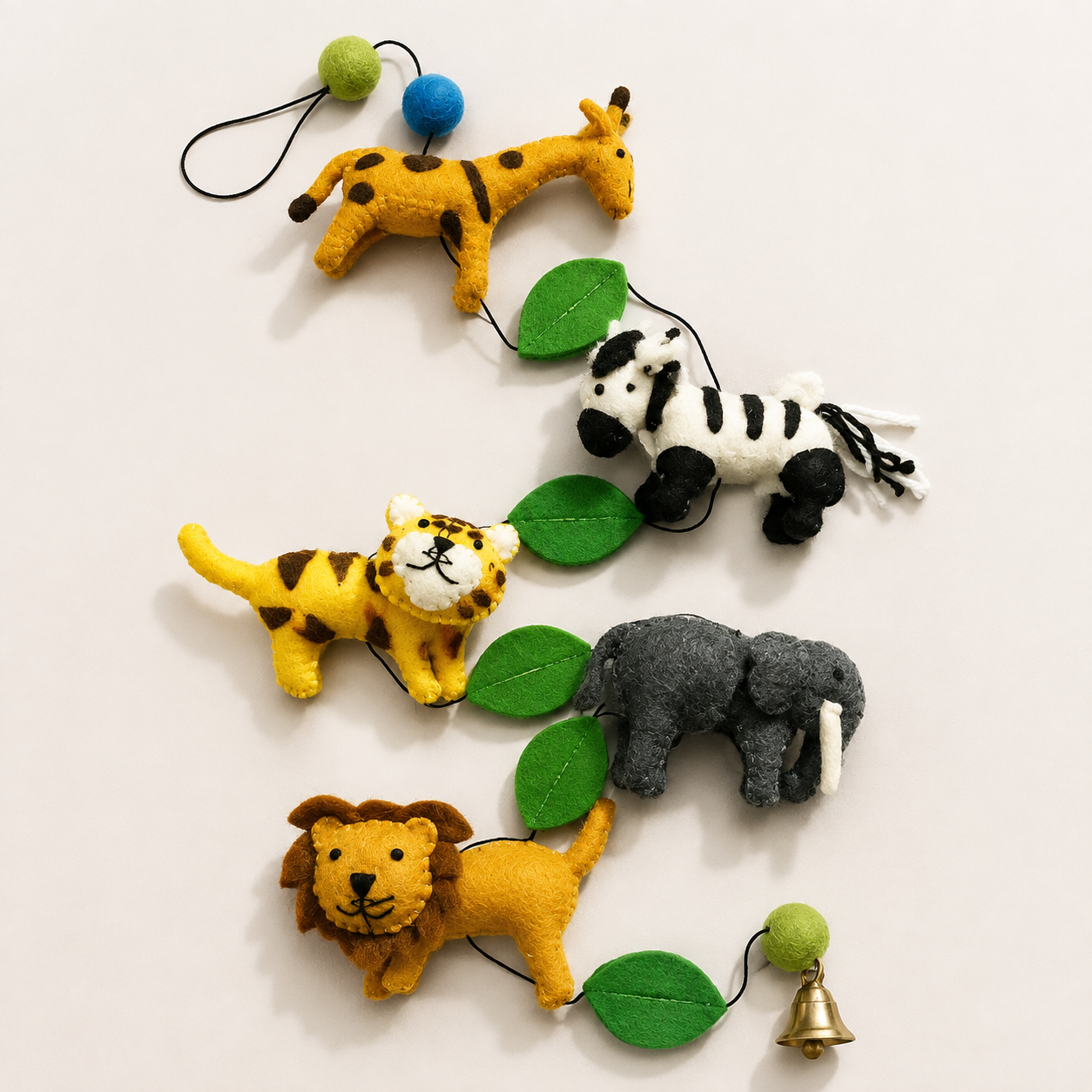 Safari Animals Felt Garland