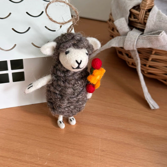 Sheep Ornament Craft Hanging Decoration By Maria Callary Toys