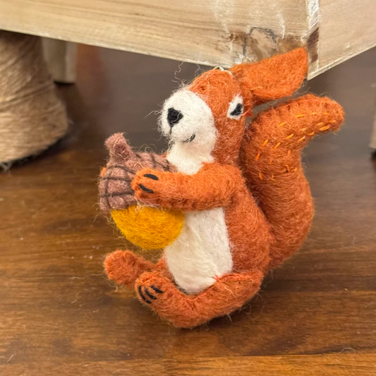 Squirrel Ornament Hanging Decoration By Maria Callary Toys