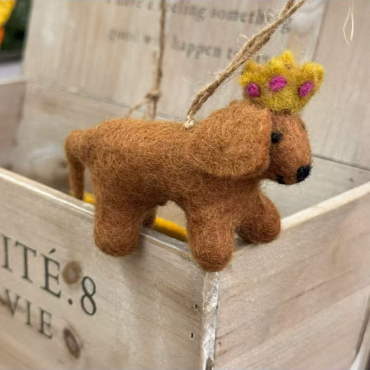 Christmas Stocking Stuffer Needle Felted Dog Ornament By Maria Callary Toys