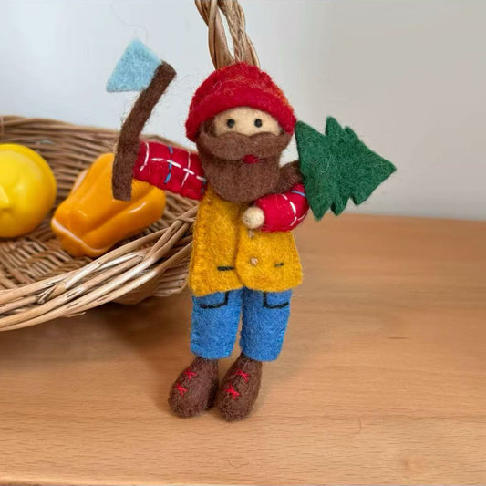 Woodman Hanging Ornament Felted Doll Decoration By Maria Callry Toys