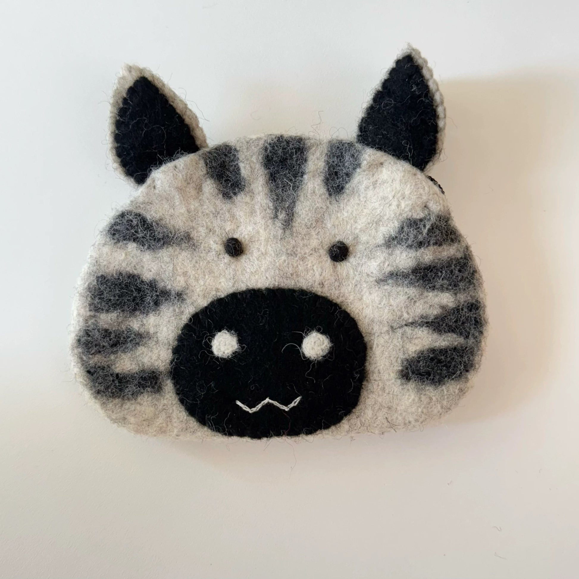 Zebra Wool Felt Coin Purse By Maria Callary Toys
